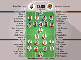 Alineaciones del Reus-Nàstic. BeSoccer