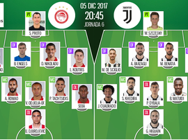 As escalações de Olympiakos e Juventus para este jogo. BeSoccer