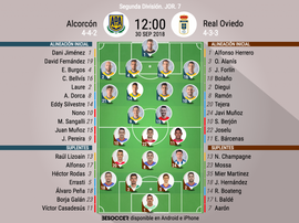 Alineaciones del Alcorcón-Oviedo. BeSoccer