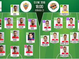 Alineaciones oficiales del Almería-Gimnástic. BeSoccer