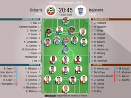 Onces del Bulgaria-Inglaterra. BeSoccer