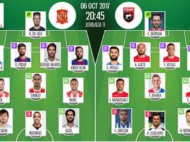 Official lineups for the World Cup qualifier between Spain and Albania. BeSoccer