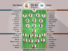 Formazioni ufficiali Real Madrid-Alaves. BeSoccer