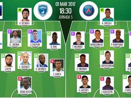 Alineaciones oficiales del Niort-PSG de los octavos de final de la Copa Francia. BeSoccer