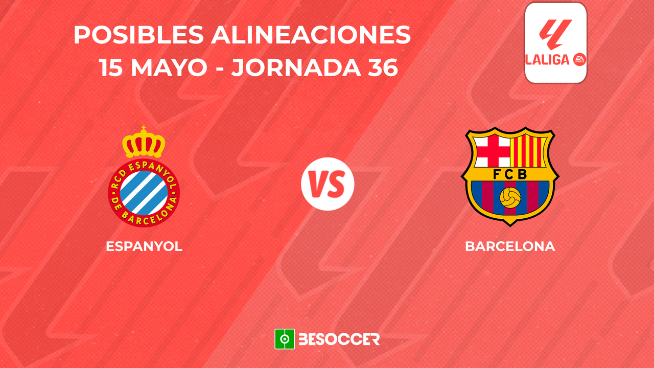 Posibles onces del Espanyol vs. Barcelona