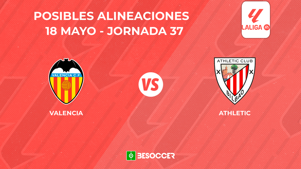 Posibles onces del Valencia vs. Athletic Club