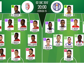 As escalações de Lille e Toulouse para esta partida da Ligue 1. BeSoccer