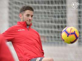 Medrán vuelve a sonreír. Twitter/RayoVallecano
