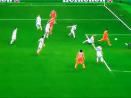 Morata segna la prima rete. MovistarLigadeCampeones