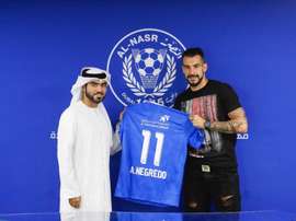 Negredo jugará las próximas dos temporadas en Dubai. Twitter/ALNasrSC