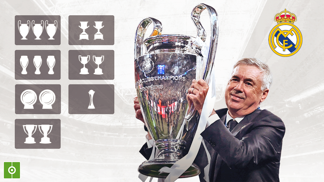 Ancelotti: o técnico com mais títulos pelo Madrid, isolado
