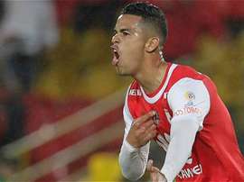 Anchico celebra un gol con Santa Fe. EFE