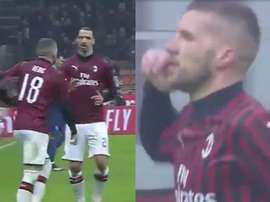 Rebic le está ganando la batalla a Ibrahimovic. Capturas/beINSports