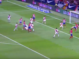 Antoine Griezmann scored against Rayo Vallecano. Captura