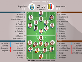 Argentina V Venezeula, International Friendly, Official Line-ups. BESOCCER