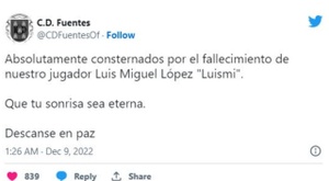 Luto en España: murió Luismi, del CD Fuentes, en un accidente de tráfico