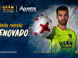 Germán Parreño firma nuevo contrato con el UCAM Murcia. UCAMMurciaCF