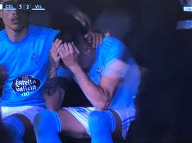 Les larmes de soulagement d'Aspas. Capture/BeINSports