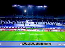 Partido suspendido en la Liga China. Captura/BISRakingvsion