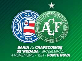 Bahia e Chapecoense se enfrentam pela 32ª rodada do Campeonato Brasileiro. Twitter @ChapecoenseReal