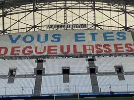 La banderole des supporters de l'OM au Vélodrome. Twitter/Winners1987