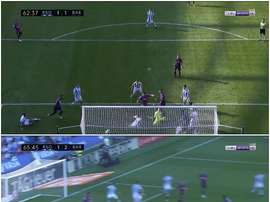 Barcelona scored twice in quick succession to take the lead at Real Sociedad. Screenshot/BeInSports