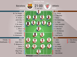 Barcelona v Athletic, Spanish Super Cup, 17/01/2021, lineups. BeSoccer