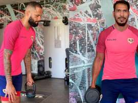 Bebé y Ulloa, en la ciudad deportiva. Twitter/RayoVallecano