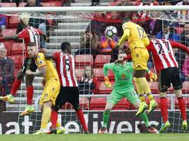 Benteke heads in the winning goal in a 3-2 victory over Sunderland. CPFC