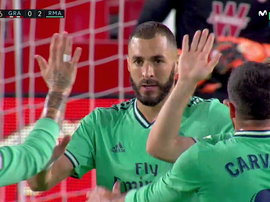 Benzema double la mise six minutes après le but de Mendy. Capture/Movistar+