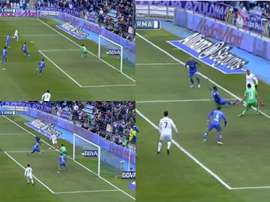 Benzema dribbled past the defender near the byline. Captura/LaLiga