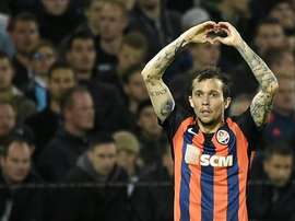 Bernard celebra un gol el Shakhtar Donetsk en la temporada 2017-18. AFP