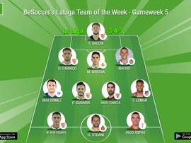 BeSoccer's LaLiga Team of the Week for Gameweek 5 of the 2018/19 season. BeSoccer