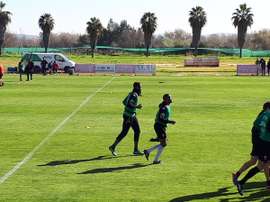 Bijimine, en un entrenamiento con el Córdoba. COPE