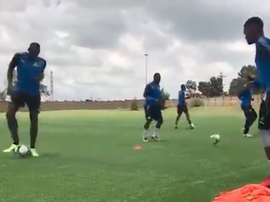 El jamaicano entrenó en Sudáfrica. Twitter/Masandawana