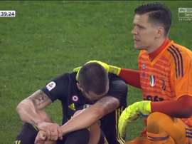 Bonucci saiu lesionado. Captura/SkySport