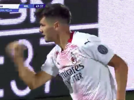 Brahim ampliou para o Milan contra o Crotone. Captura/BeinSports