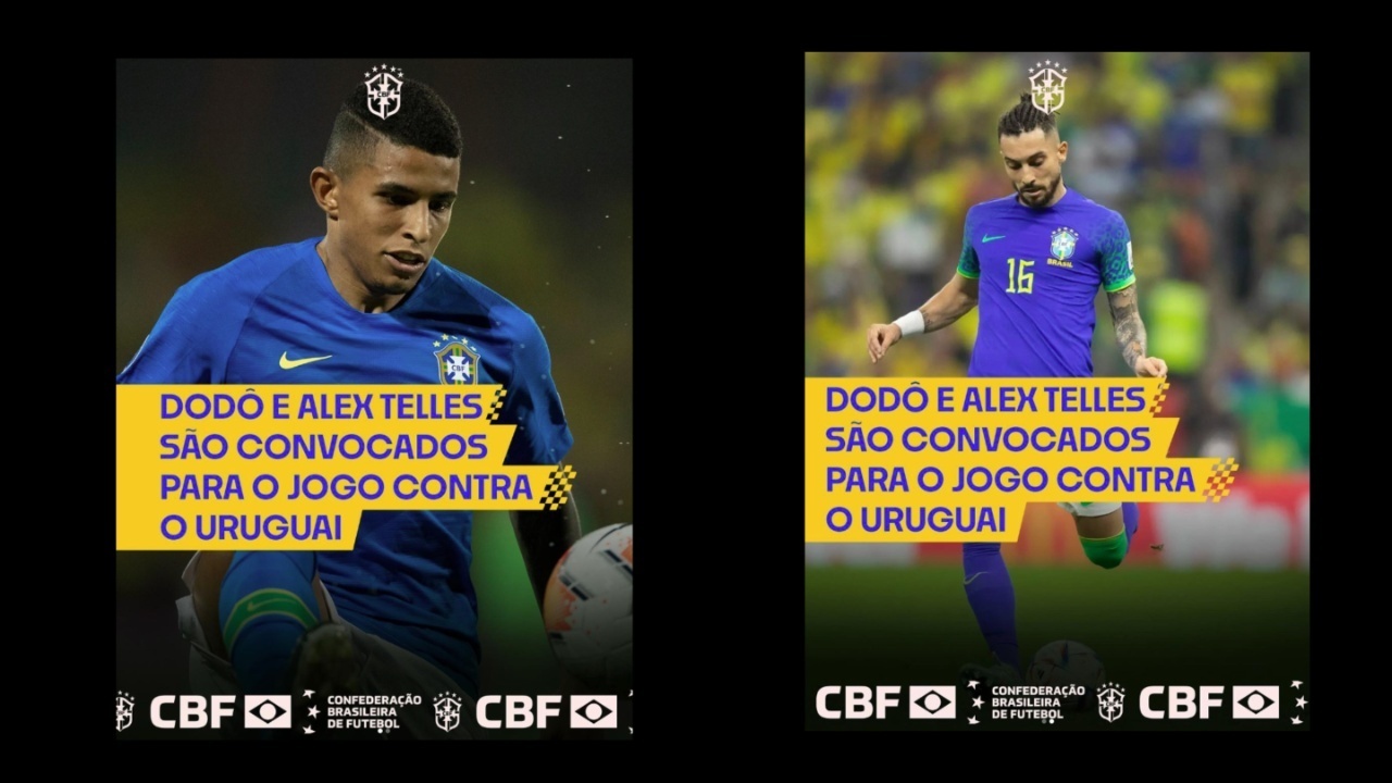 Brasil convoca Dodô e Alex Telles para jogo contra o Uruguai