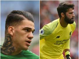 Brazilian duo Ederson and Alisson. AFP