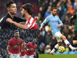 Bruno Fernandes, Bernardo Silva, João Félix e Cristiano são os portugueses mais valiosos. EFE/AFP