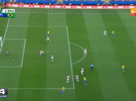 Le brésil déroule face au Pérou en première période. Capture/DC4