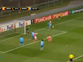 But de Braga face à l'OM. Capture/nSport+