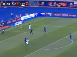 Max-Alain Gradel ouvre le score face à la Namibie. Capture/BEINSPORTS2