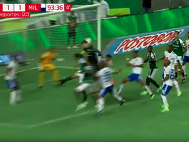 Camilo Vargas, autor del 1-1 del Cali-Millonarios. Captura/RCN