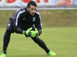Camilo Vargas en un entrenamiento con Nacional. Twitter