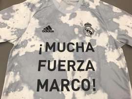 Le Real Madrid s'échaufferont avec un maillot en soutien à Marco Asensio. Twitter/RealMadrid