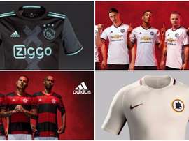 Maillots de Ajax, Manchester United, Corinthians et Roma. BeSoccer