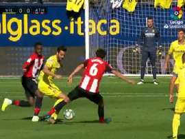 Iborra le tiró un gran caño a San José. Captura/MovistarFutbol