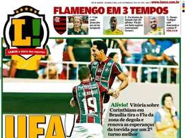 Capa do jornal Lance! do Rio de Janeiro. Lance! Rio de Janeiro