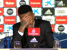 Militao was feeling unwell during the press conference and had to leave. Captura/RealMadridTV